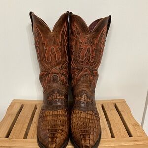 Lucchese Brown and Red Western Boots